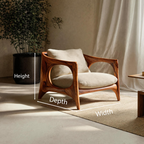 Modern Lounge Chair With Carved Frame For Living Room