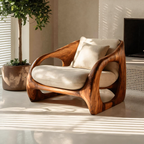 Scandinavian Accent Chair With Curved Form For Living Room