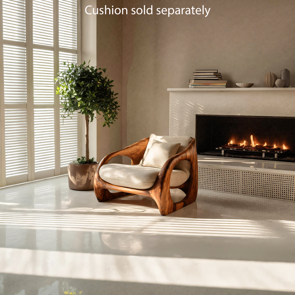 Scandinavian Accent Chair With Curved Form For Living Room