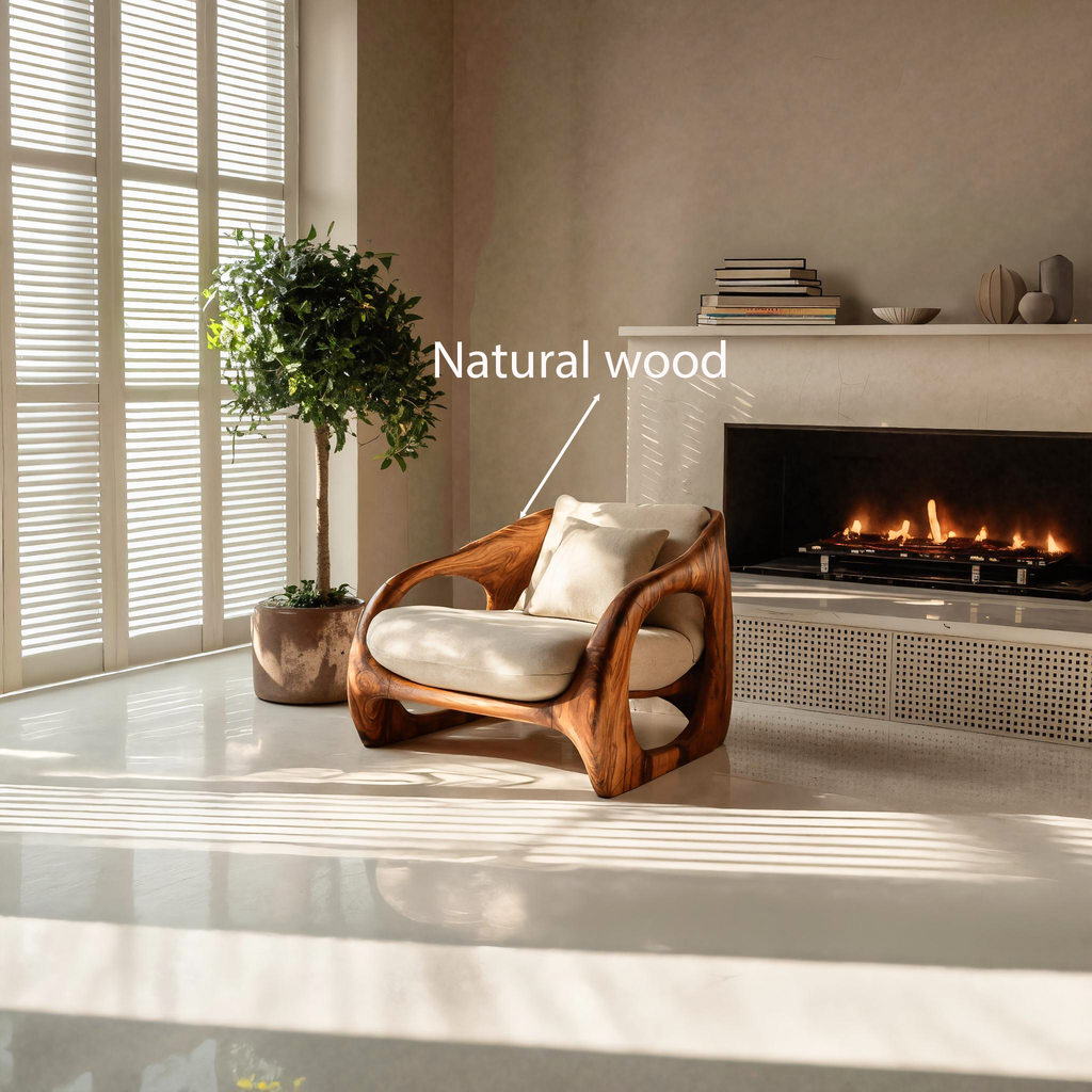Scandinavian Accent Chair With Curved Form For Living Room
