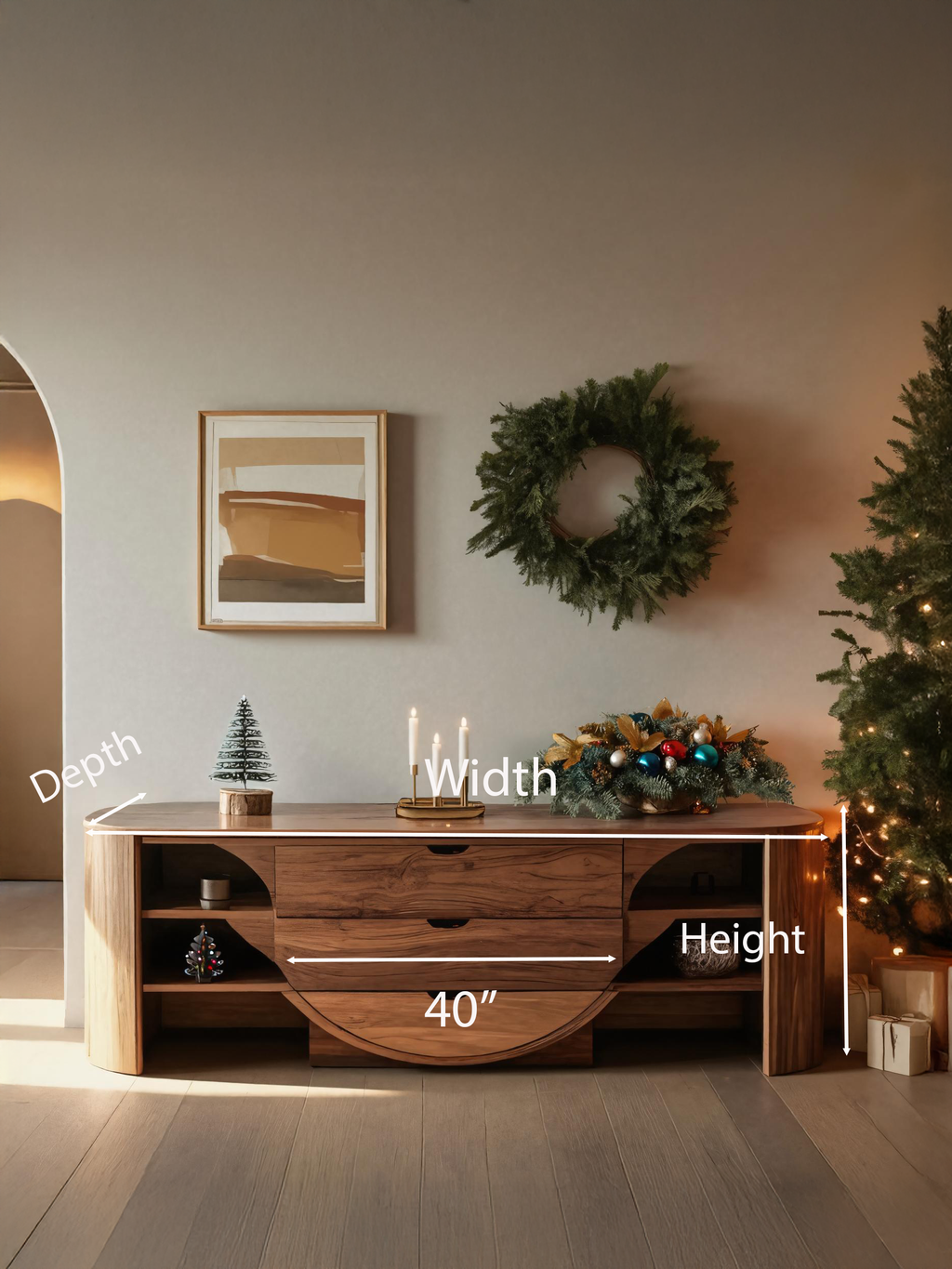 Christmas Modern Sideboard With Drawers For Living Room Or Dining
