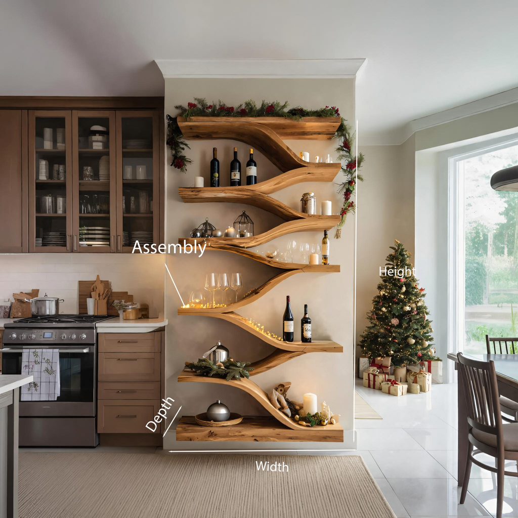 Christmas Handmade Sculptural Wall Shelf For Dining Room