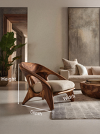 Modern Sculptural Accent Chair For Living Room