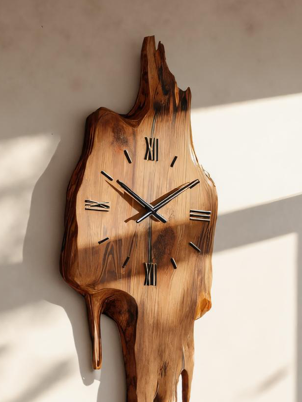 Artistic Wall Clock With Floating Edge For Living Room