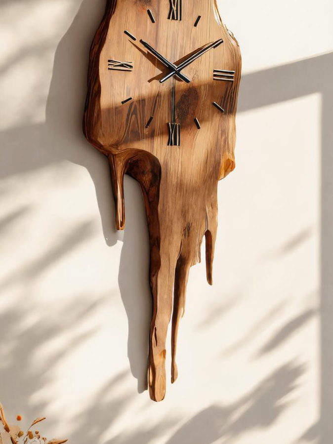 Artistic Wall Clock With Floating Edge For Living Room
