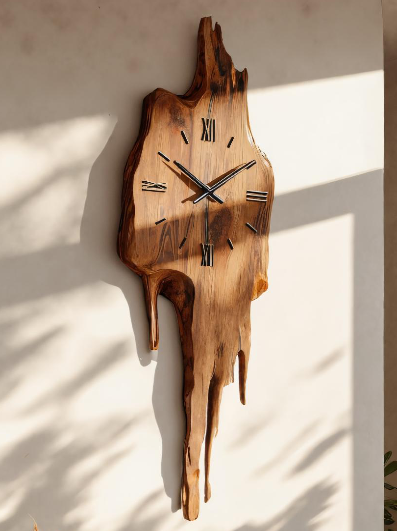 Artistic Wall Clock With Floating Edge For Living Room