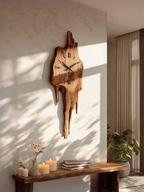 Artistic Wall Clock With Floating Edge For Living Room