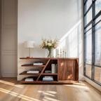 Modern Sideboard With Shelves And Cabinet For Living Room