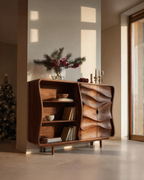 Modern Cabinet With Wavy Design For Living Room