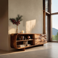 Modern Carved Wave Cabinet For Holiday Decoration