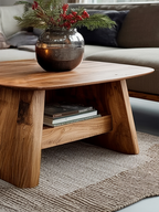 Minimalist Side Table With Shelf For Living Room