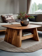 Minimalist Side Table With Shelf For Living Room