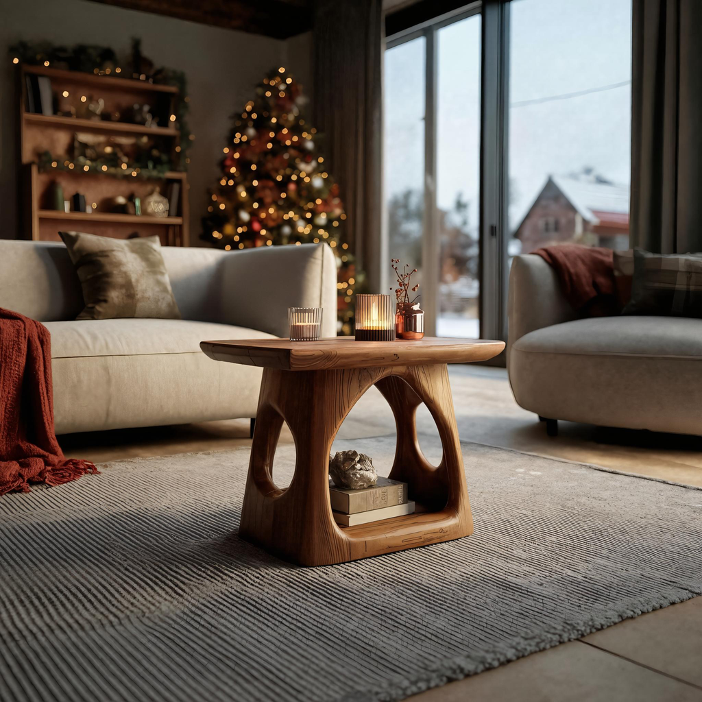 Artistic Sculptural Side Table For Holiday Decoration