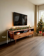 Mid-Century TV Console With Rounded Edge For Holiday