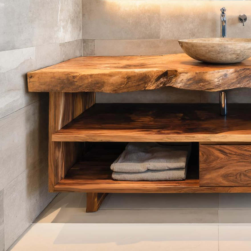 Rustic Live Edge Bathroom Vanity For Bathroom