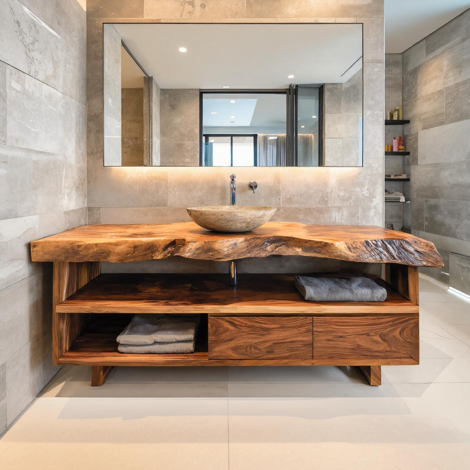 Rustic Live Edge Bathroom Vanity For Bathroom