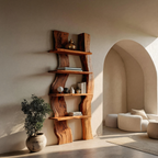 Rustic Tall Shelf For Living Room Decoration