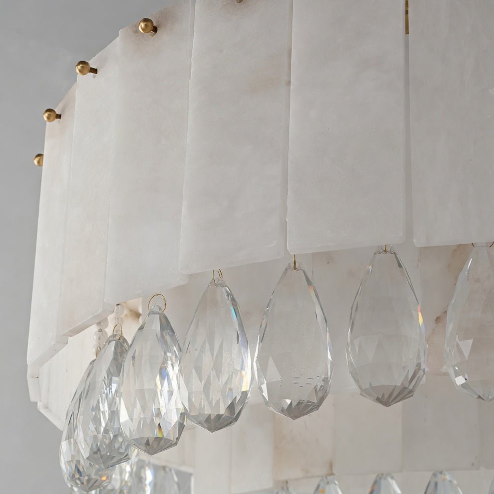 buyStuart Modern Marble & Crystal Dining Room Chandelier - Morsale