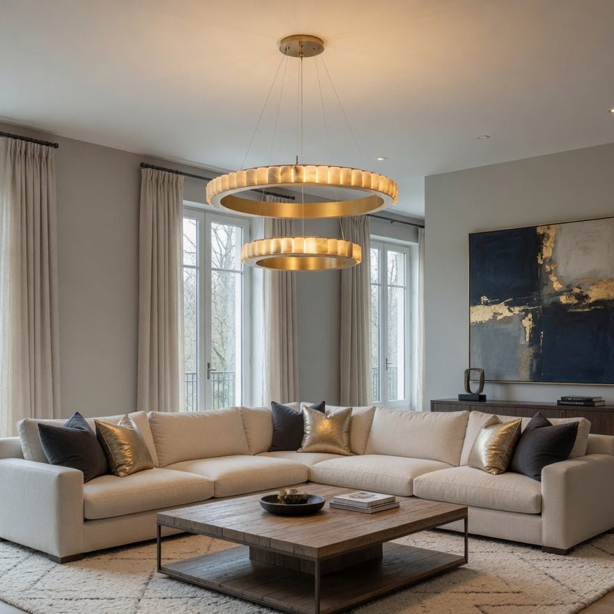 buyHampton 2-Tier Marble Ring Chandelier - Morsale