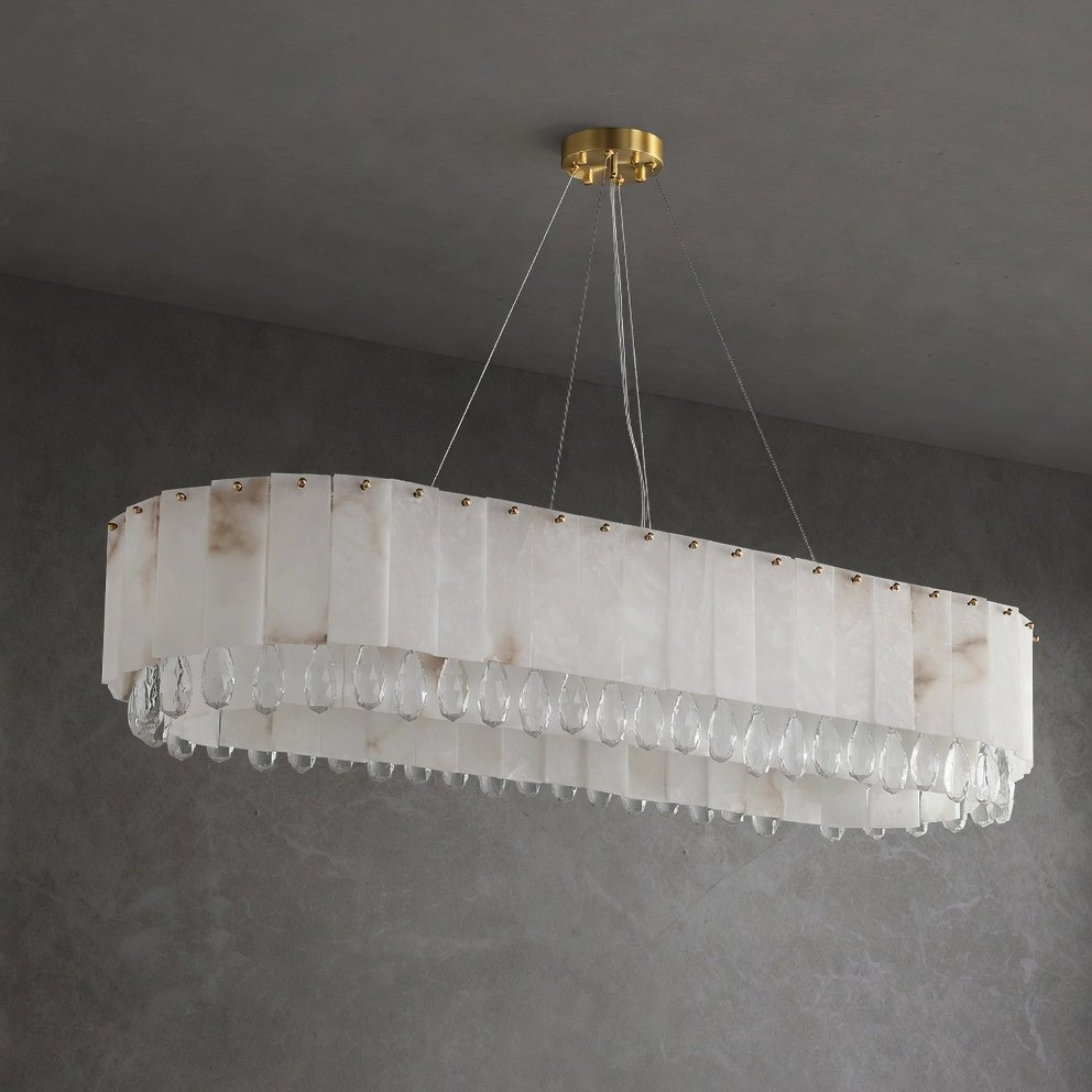 buyStuart Modern Marble & Crystal Dining Room Chandelier - Morsale