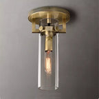 Machinist Glass Cylinder Flush Mount