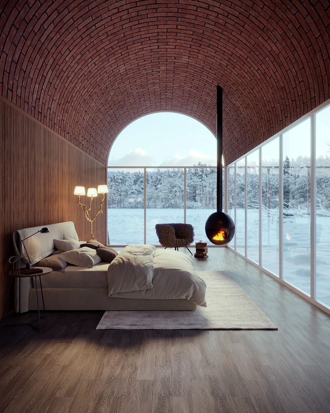 Ines Brass Three-Light Floor Lamp - Ø 31.5″ × H 78.7″Brass / WhiteUS Plugcasivra