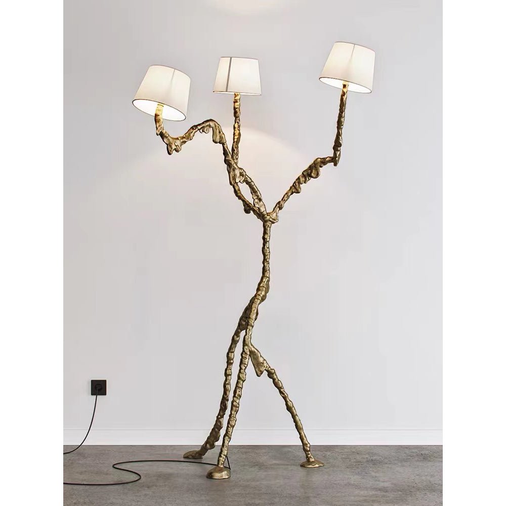 Ines Brass Three-Light Floor Lamp - Ø 31.5″ × H 78.7″Brass / WhiteUS Plugcasivra