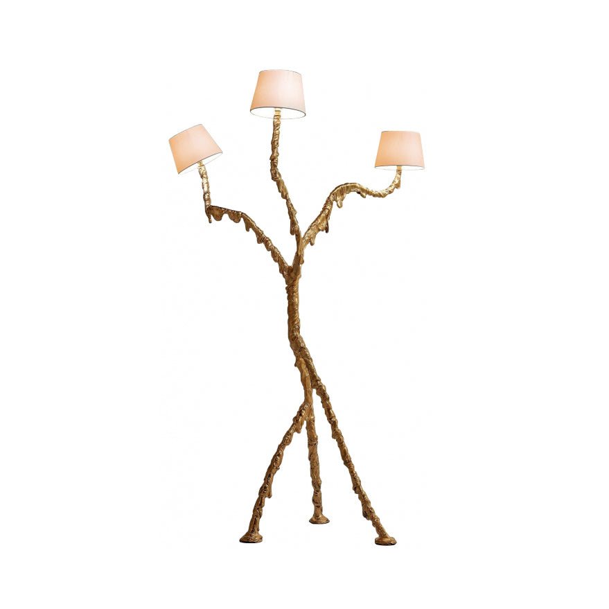 Ines Brass Three-Light Floor Lamp - Ø 31.5″ × H 78.7″Brass / WhiteUS Plugcasivra