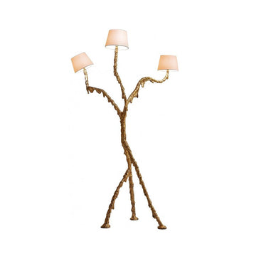 Ines Brass Three-Light Floor Lamp - Ø 31.5″ × H 78.7″Brass / WhiteUS Plugcasivra