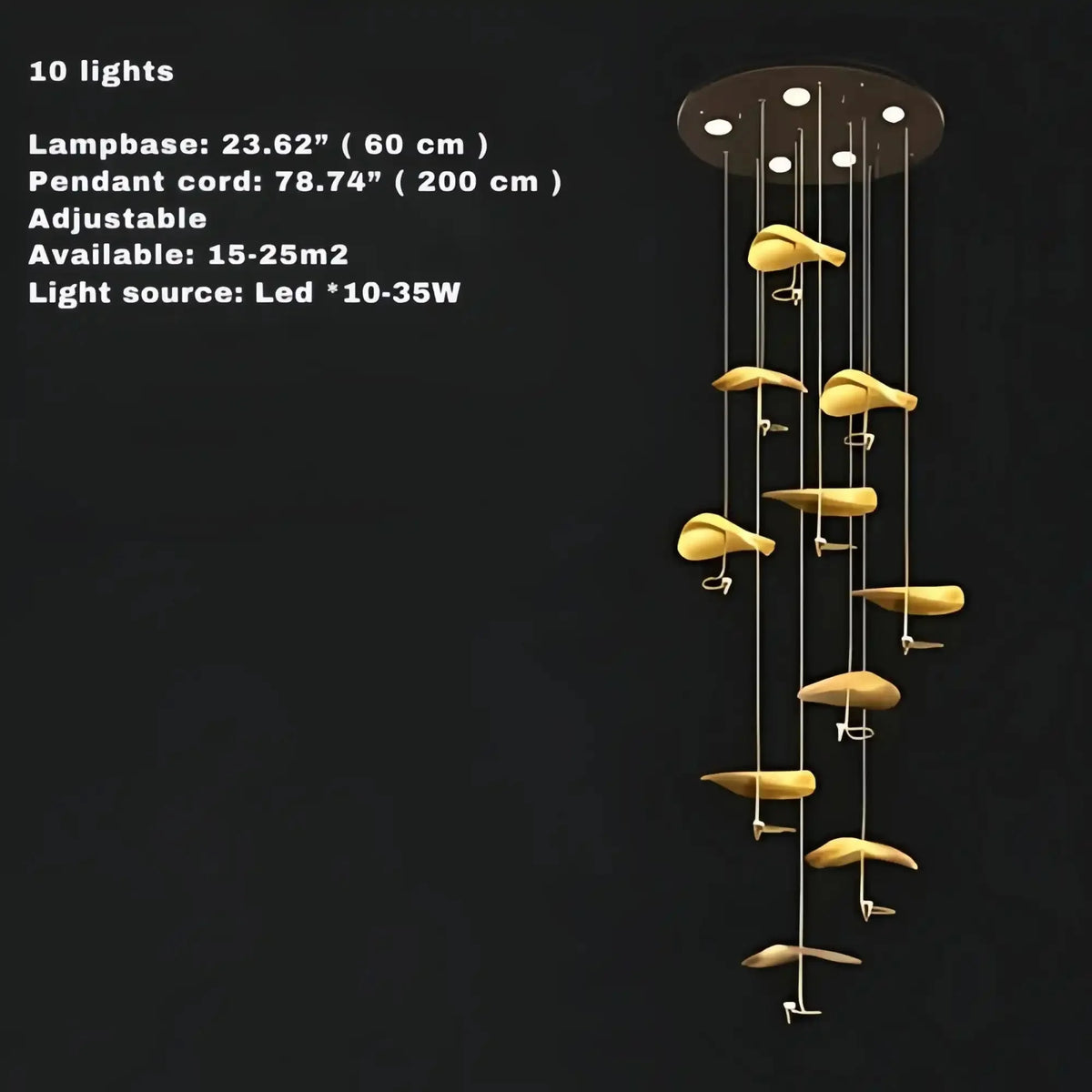 Jenissa Vintage Crystal Staircase Chandelier High Ceiling Luxury Lighting - 3 - LightGoldWarm Lightcasivra