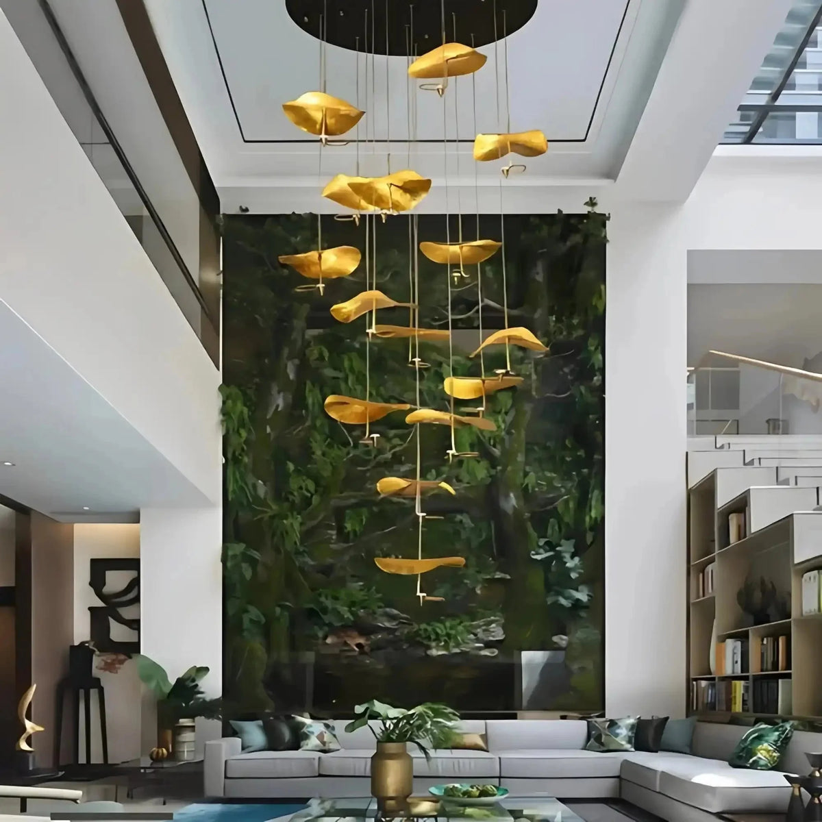 Jenissa Vintage Crystal Staircase Chandelier High Ceiling Luxury Lighting - 20 - LIghtGoldWarm Lightcasivra