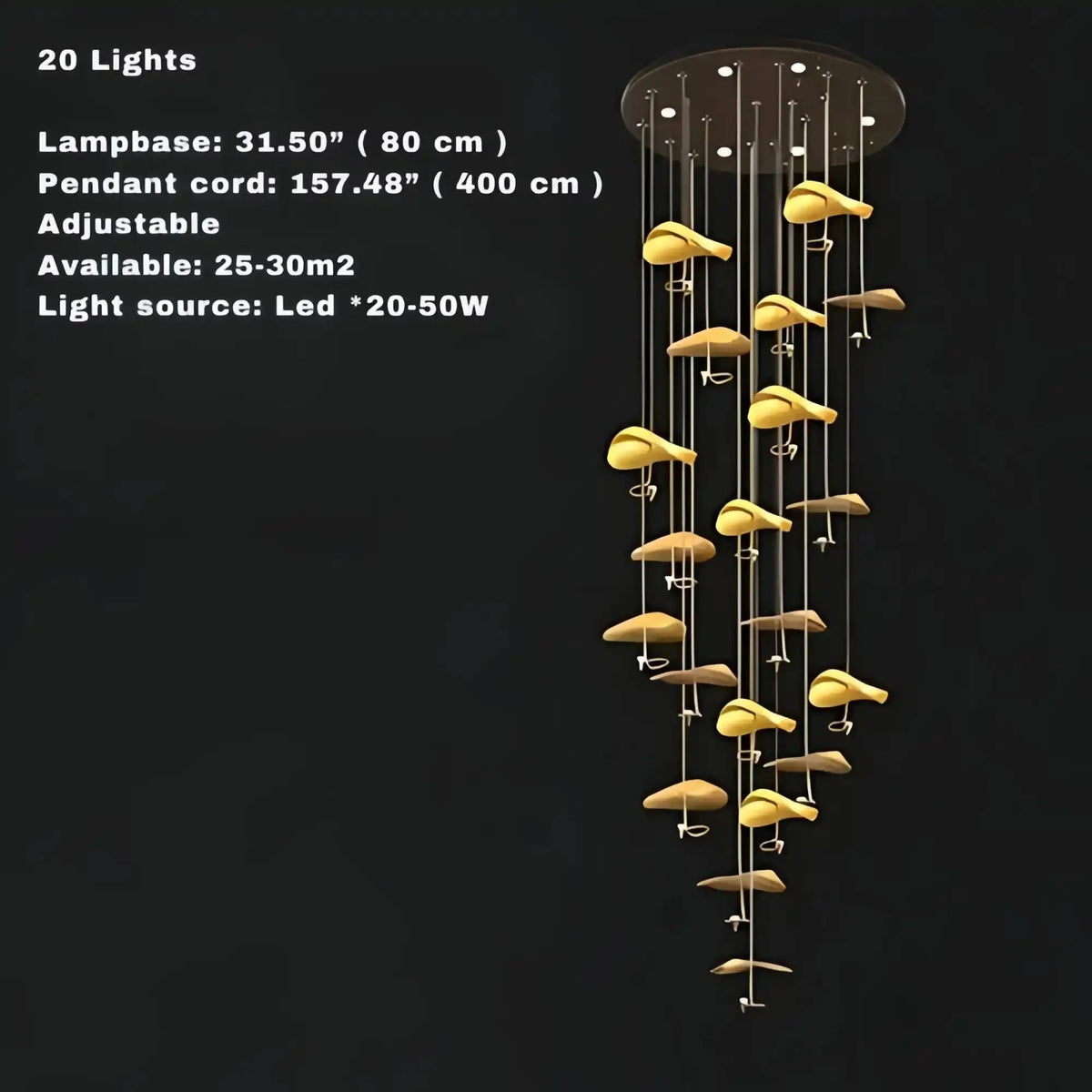 Jenissa Vintage Crystal Staircase Chandelier High Ceiling Luxury Lighting - 3 - LightGoldWarm Lightcasivra