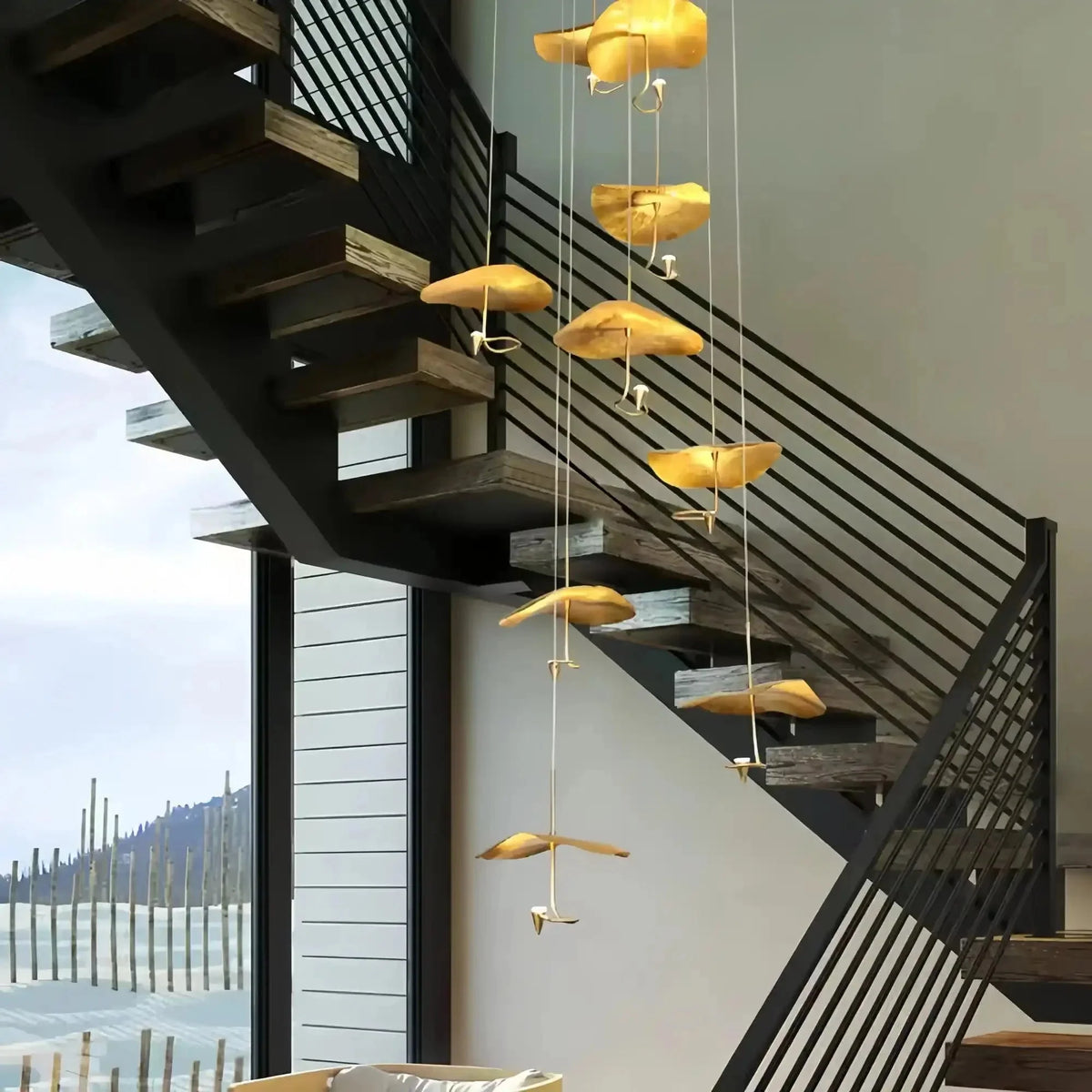 Jenissa Vintage Crystal Staircase Chandelier High Ceiling Luxury Lighting - 10 - LightGoldWarm Lightcasivra
