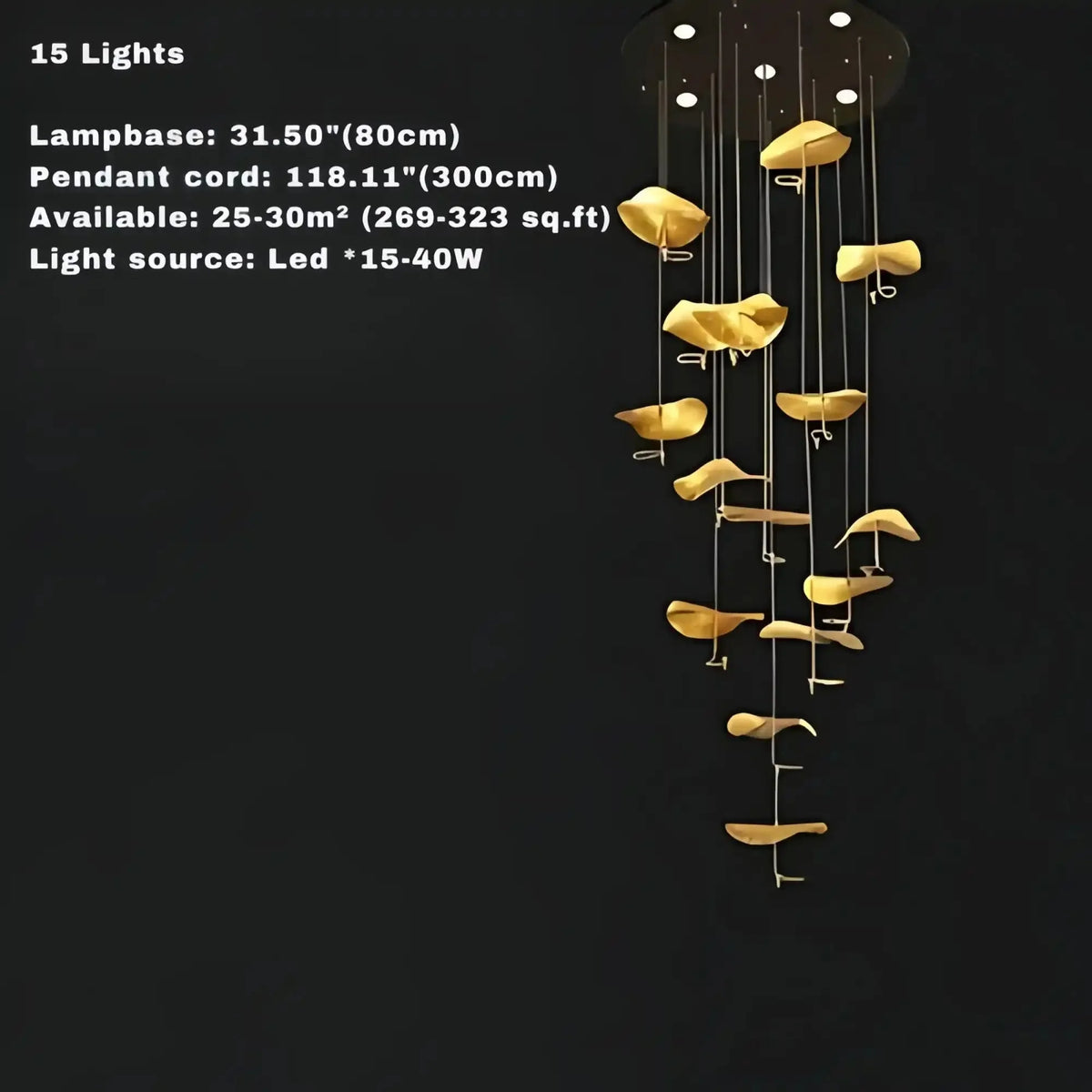 Jenissa Vintage Crystal Staircase Chandelier High Ceiling Luxury Lighting - 3 - LightGoldWarm Lightcasivra