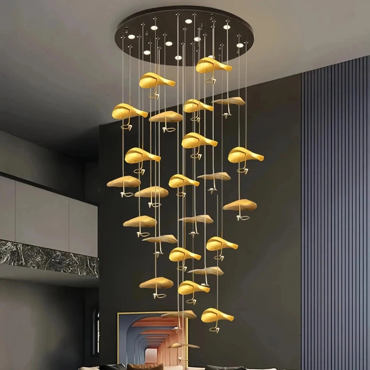 Jenissa Vintage Crystal Staircase Chandelier High Ceiling Luxury Lighting - 20 - LIghtGoldWarm Lightcasivra