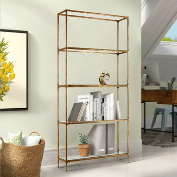 Hand-Forged Metal Glass Shelving