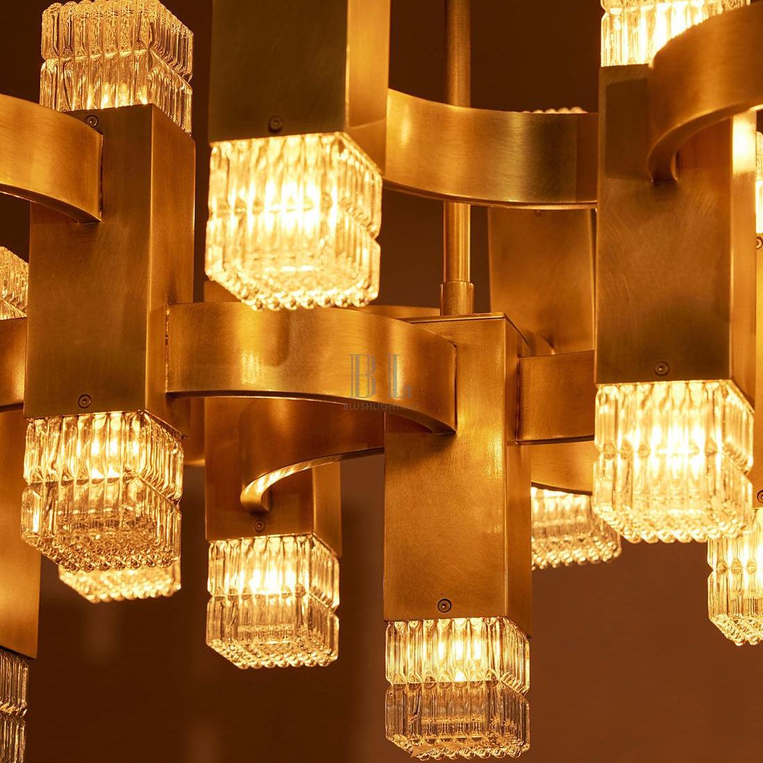 Kennedy Glass Chandelier 32"W - casivra