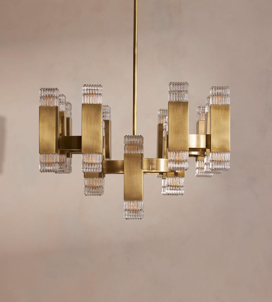 Kennedy Glass Chandelier 32"W - casivra