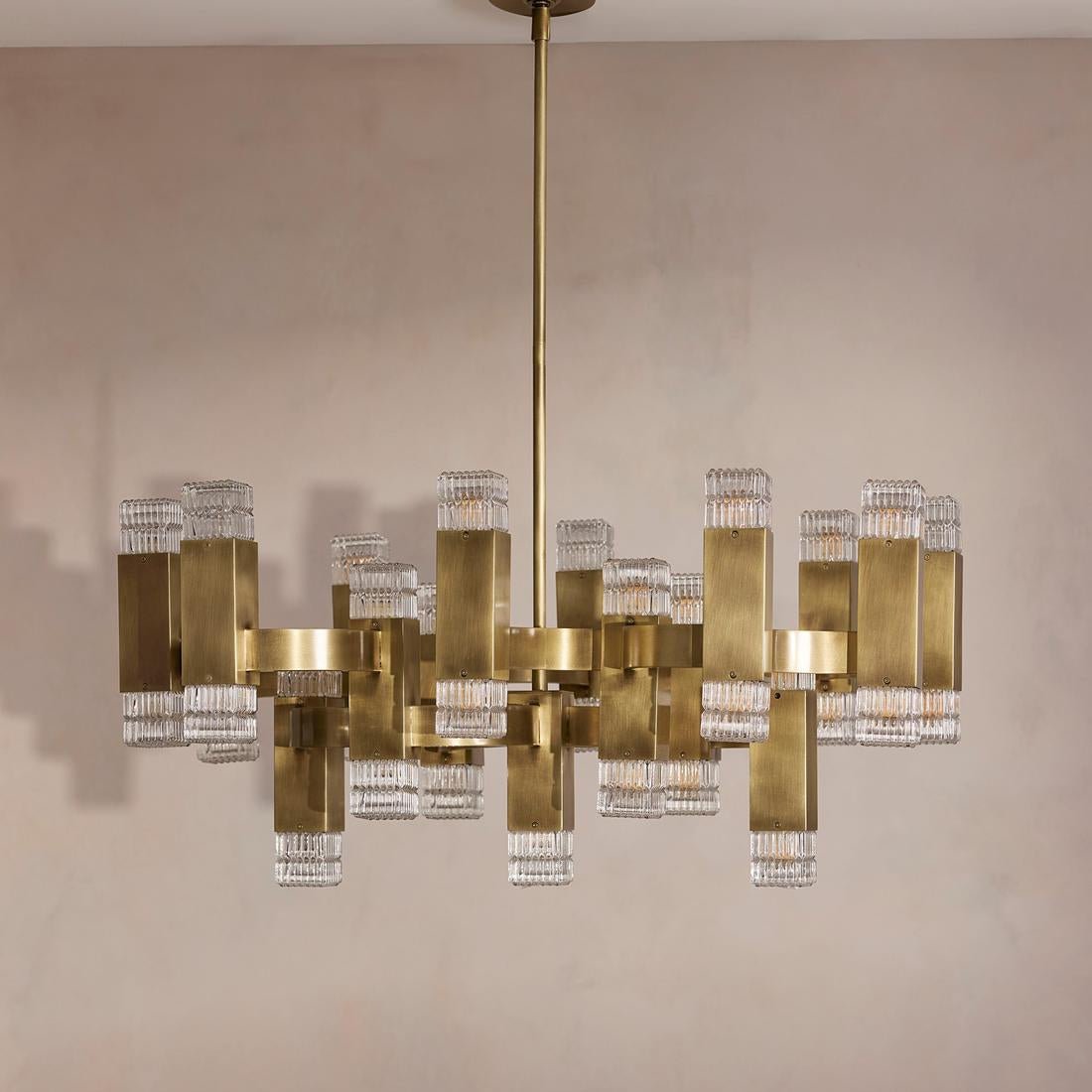 Kennedy Glass Chandelier 32"W - casivra