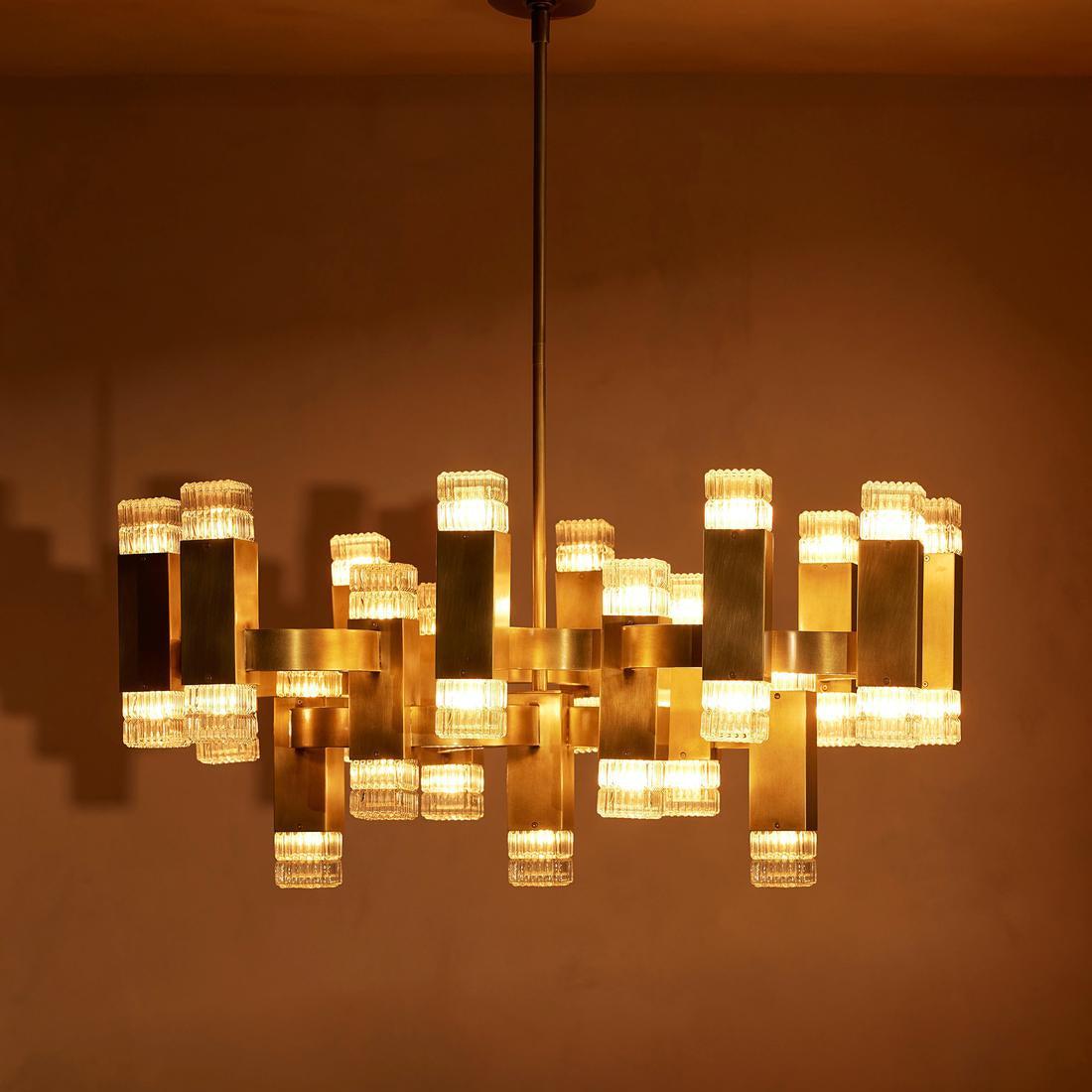 Kennedy Glass Chandelier 32"W - casivra