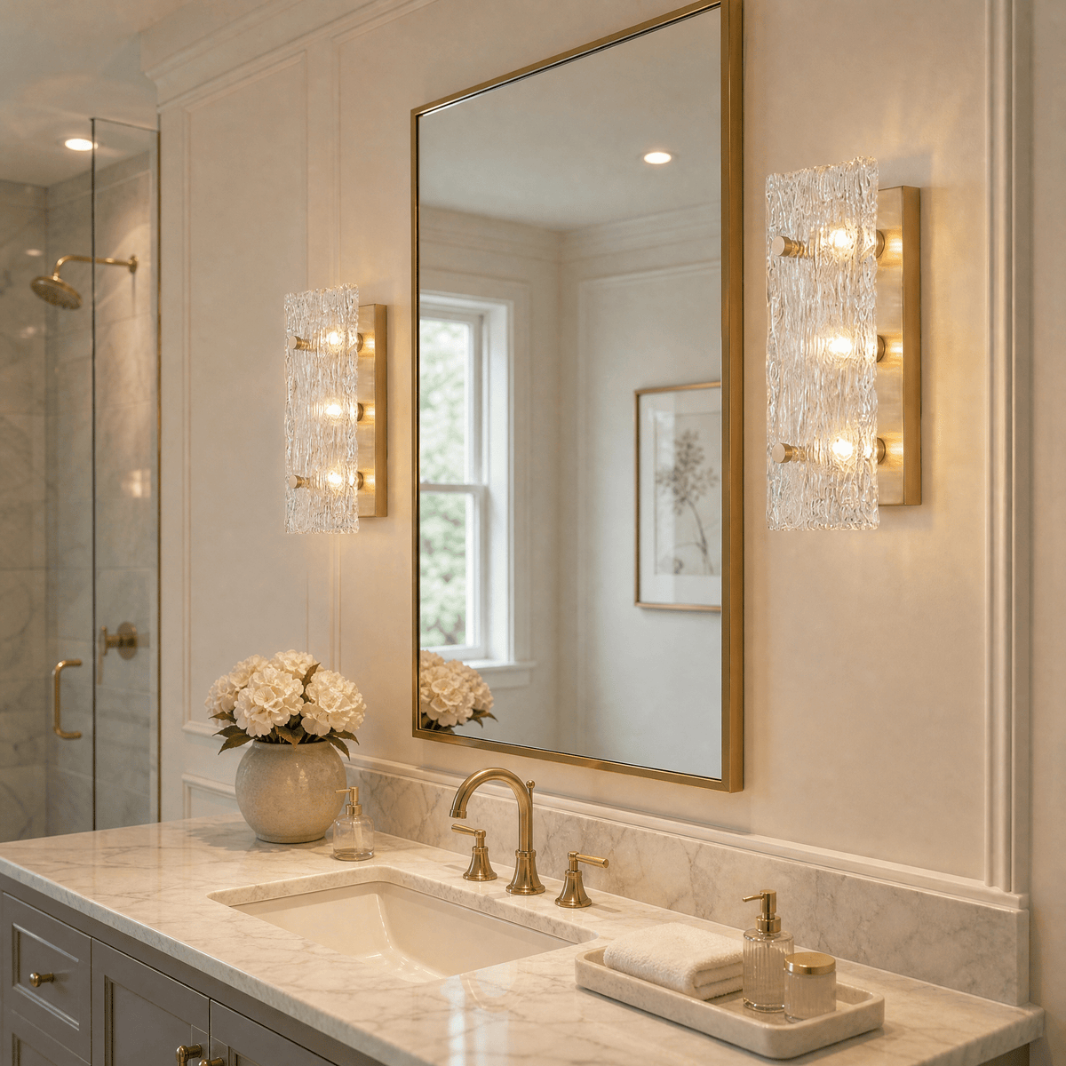 Knox Glass Wall Sconce 16" - L15.7" × W4.7" × H5.9" (L40 × W12 × H15 cm)casivra