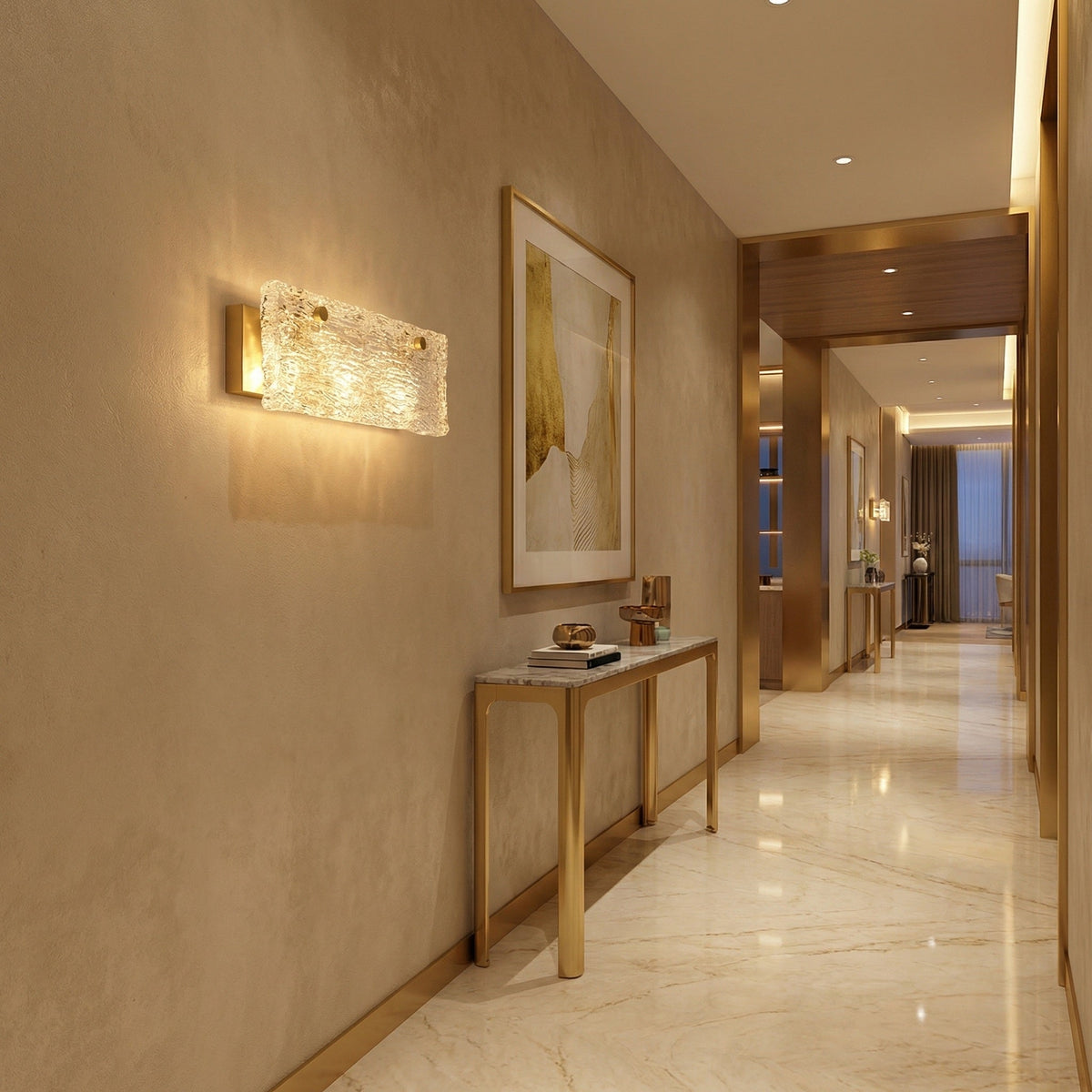 Knox Glass Wall Sconce 16" - L15.7" × W4.7" × H5.9" (L40 × W12 × H15 cm)casivra