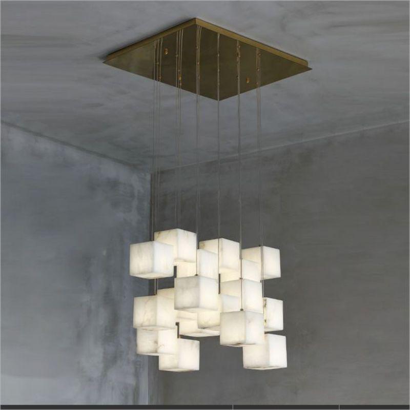 Kybos Alabaster Chandelier Light - 18-Light 27.16" x 22.44" / 69 x 57cmcasivra