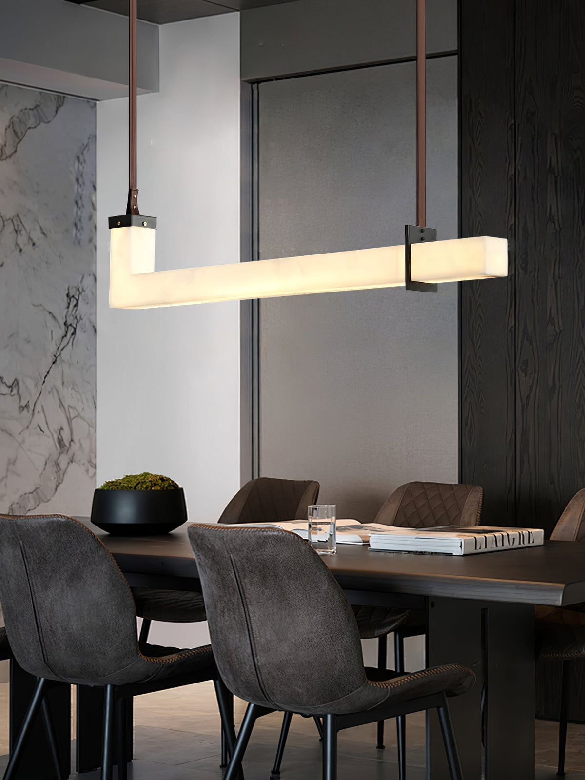 L-Axis Pendant Lamp - L 39.4 in x H 9.1 inBlack & WhiteWarm Lightcasivra