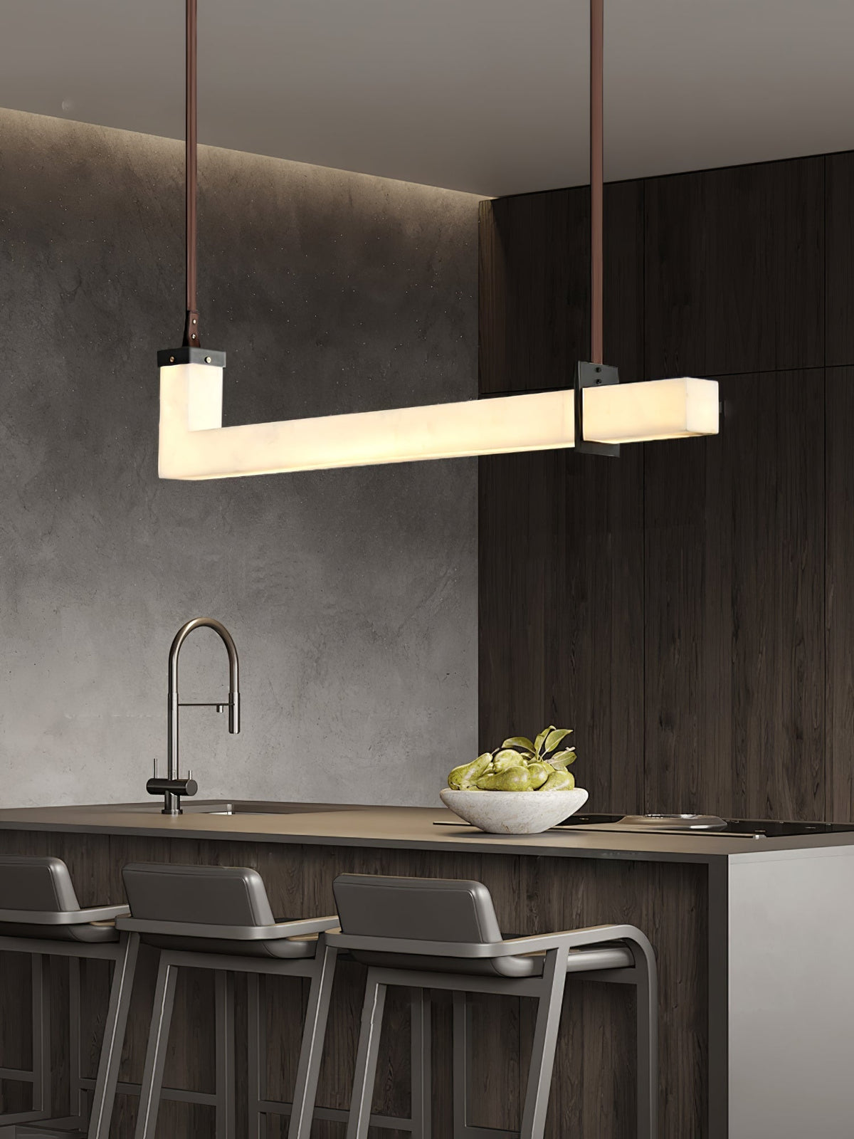 L-Axis Pendant Lamp - L 39.4 in x H 9.1 inBlack & WhiteWarm Lightcasivra