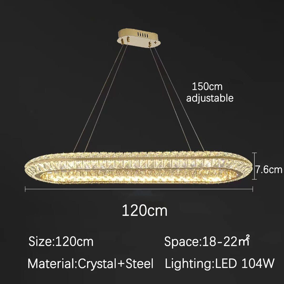 buyBacci 47" Linear Crystal Dining Chandelier - Morsale