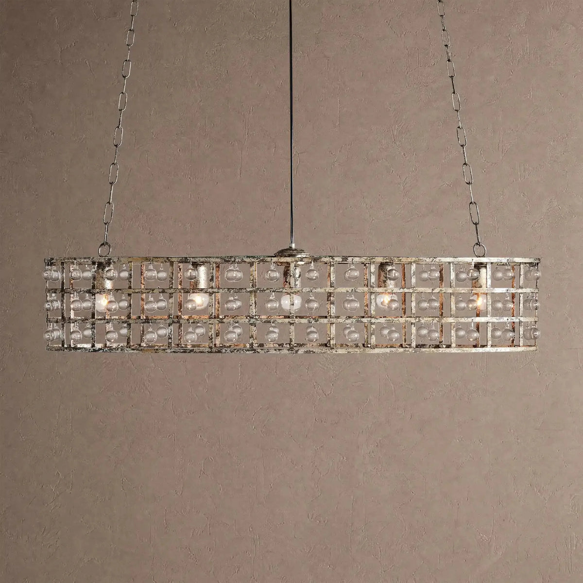 Lucarne 5-Light Oval Chandelier - Silver Claycasivra