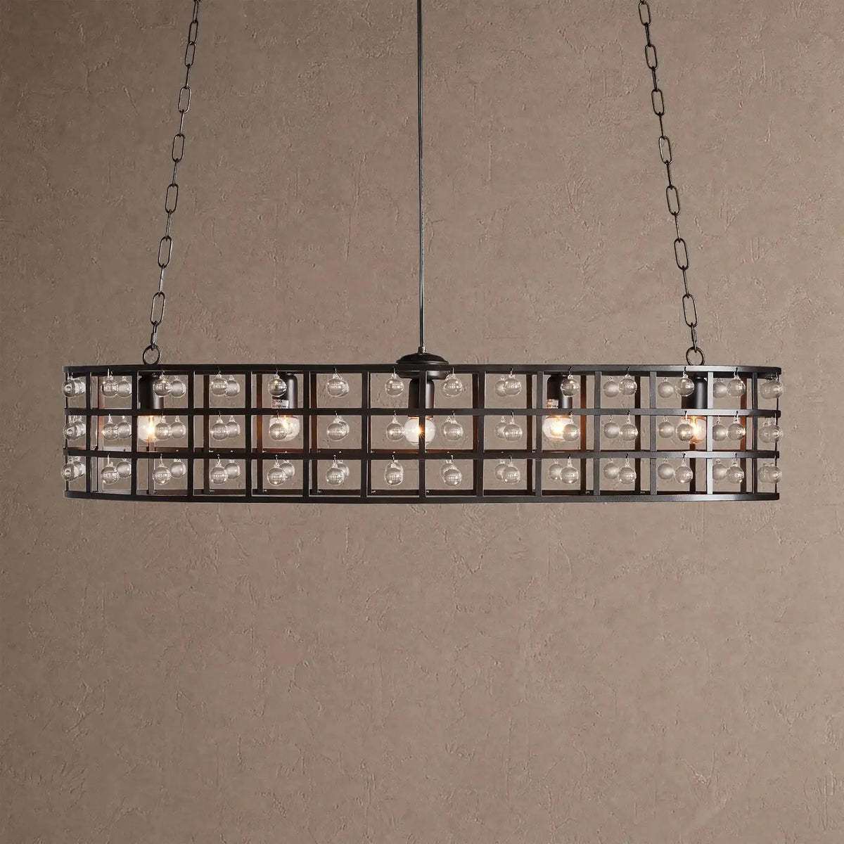 Lucarne 5-Light Oval Chandelier - Silver Claycasivra
