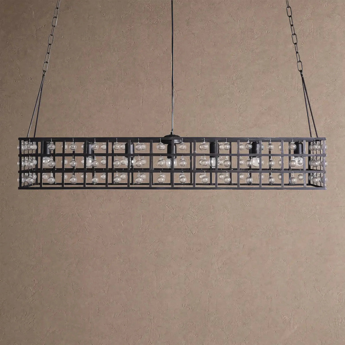 Lucarne Rectangular Chandelier 7-Light - Blackcasivra