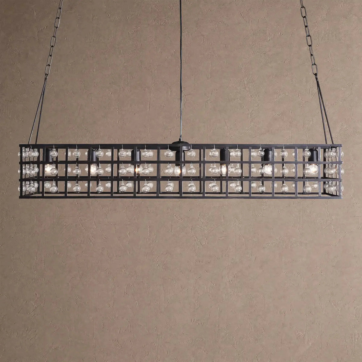 Lucarne Rectangular Chandelier 7-Light - Blackcasivra